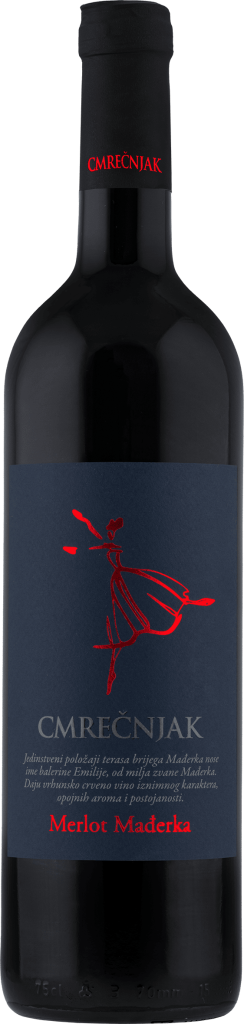 Crno vino Cmrečnjak Merlot Mladena za uživanje i degustaciju.