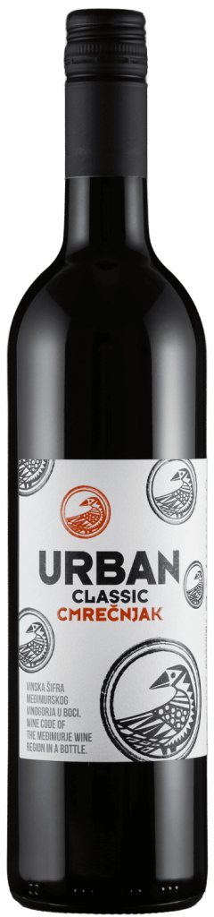 Vrhunsko crno vino Urban Classic Cmrečnjak u bočici.