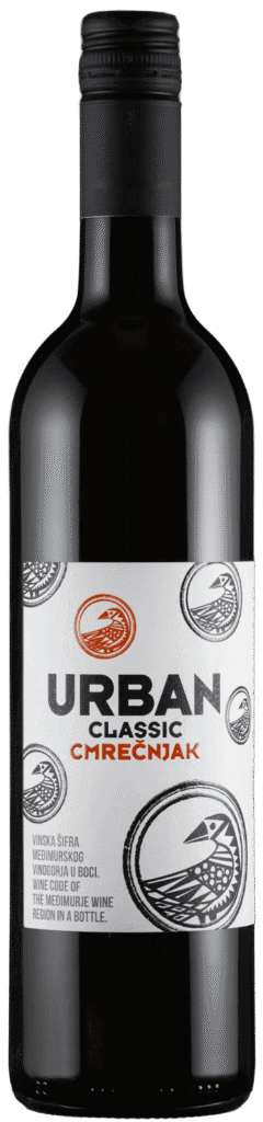 Vrhunsko crno vino Urban Classic Cmrečnjak u bočici.